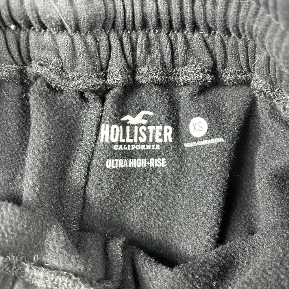 Hollister Sweatpants Womens XS Black Ultra High-Rise Flare Leg Fleece Lounge - Picture 4 of 7